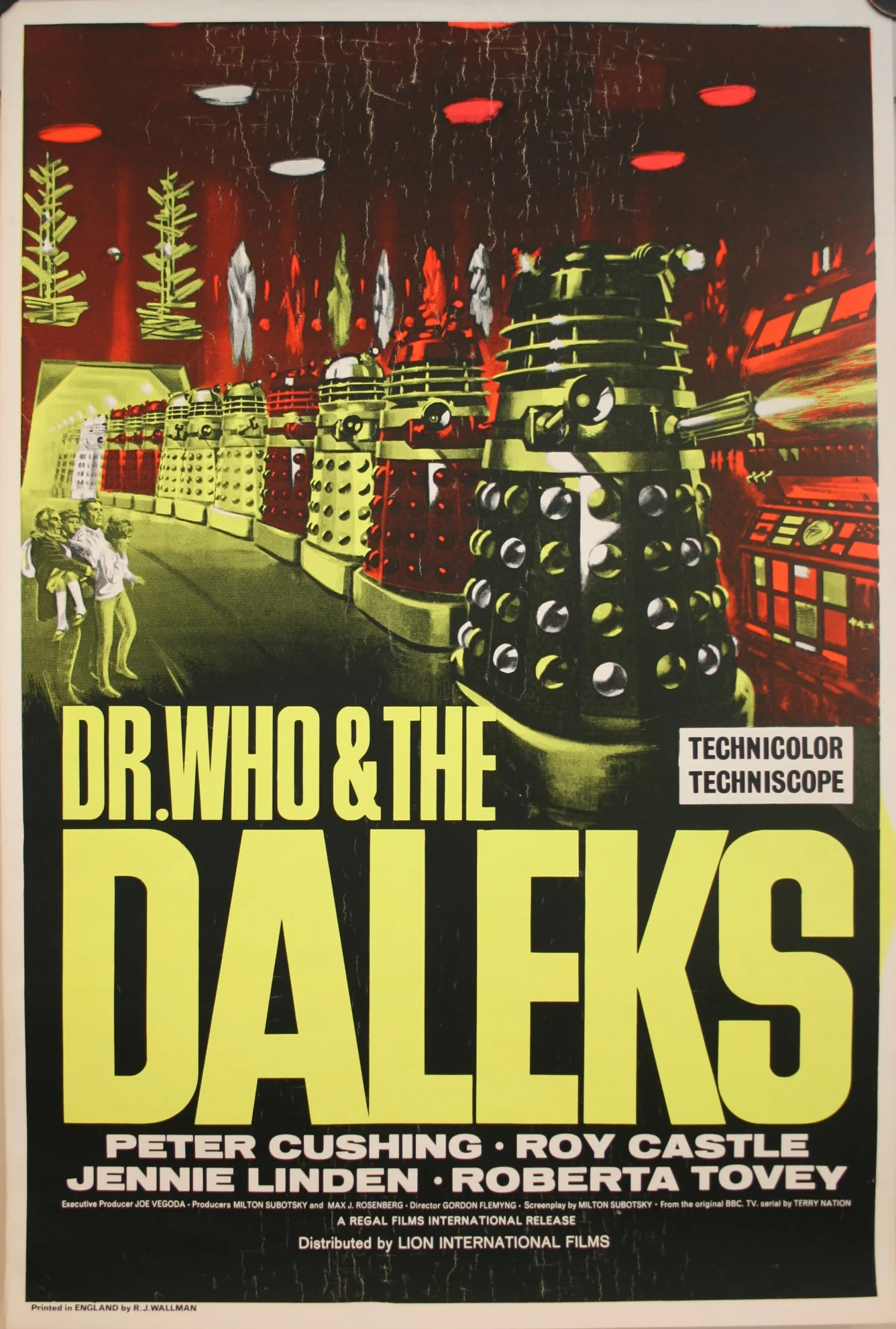 ◉希少60s Dr. Who and the Daleks ヴィンテージポスター DR. WHO AND THE DALEKS ROLLED 27X36 QUAD MOVIE POSTER '65